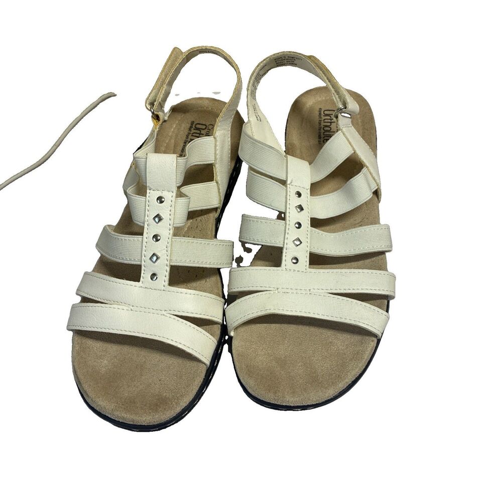 Croft & Barrow Ortholite White Strappy Open Toe Sandals Size 9m